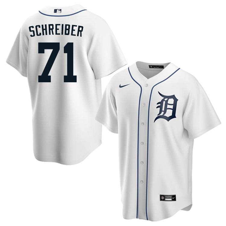 Nike Men #71 John Schreiber Detroit Tigers Baseball Jerseys Sale-White